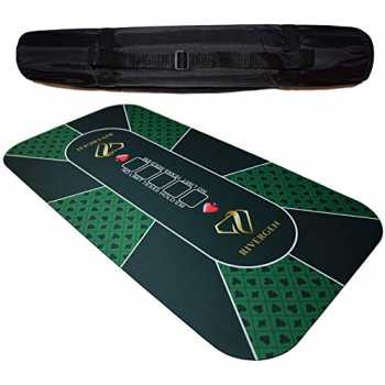 Poker Pad Verde Professionale Design Poker Mat Parte Inferiore gommata per Una Presa Stabile Lavabile Formato XXL CSL Tappeto Poker 100 x 60 cm 